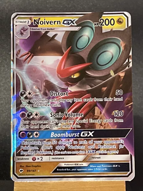 Pokemon Card Noivern GX Burning Shadows 99/147 Near Mint