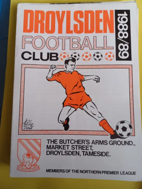 Droylsden. - v.- Radcliffe Boro.     Northern Prem. League.   1988-9.   **VGC**