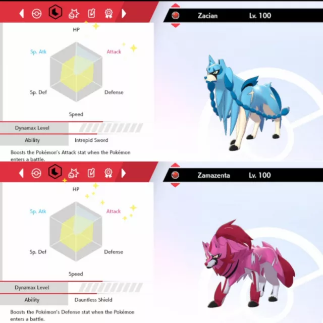 6IV Ultra Shiny Zacian & Zamazenta Pokemon Sword and Shield