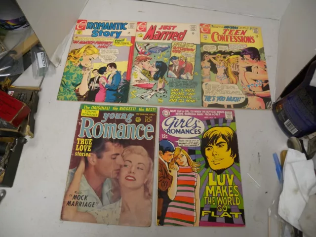 5-Vtg Romance Comics, 1Young Romance, 3-Charlton Romance, & 1-DC Girls Romances