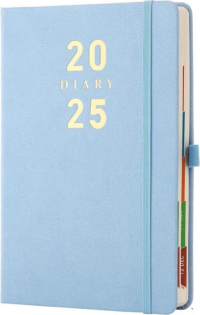 Agenda Giornaliera 2025 A5 15x21 Cm - Copertina Gommatata Blu, Sabato E Domenica Separati - Foto 9