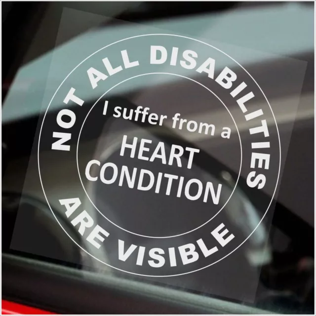 1 x adesivi per finestra segno condizioni cardiache non tutte le disabilità sono visibili