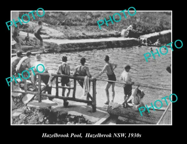 OLD 8x6 HISTORIC PHOTO OF HAZELBROOK NSW VIEW OF HAZELBROOK POOL ca1930