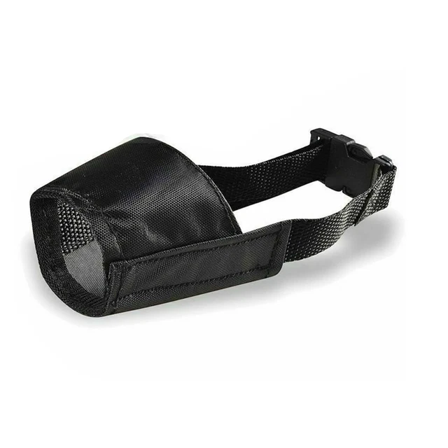Correa de bozal ajustable para mascota de tela Oxford anti ladridos (1)