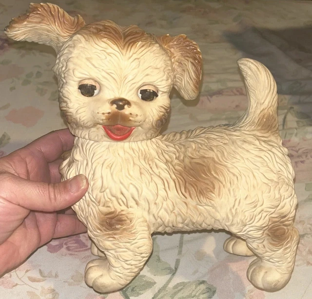 VINTAGE 1960S EDWARD Mobley Arrow Rubber DOG (large) w/ Sleepy Eyes