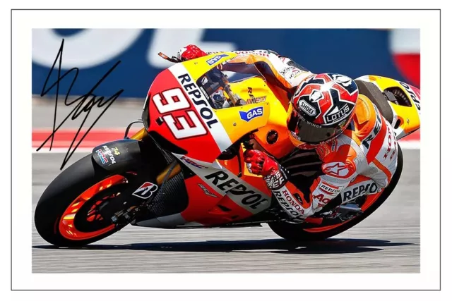 Marc Marquez Signed Autograph Photo Print Moto Gp