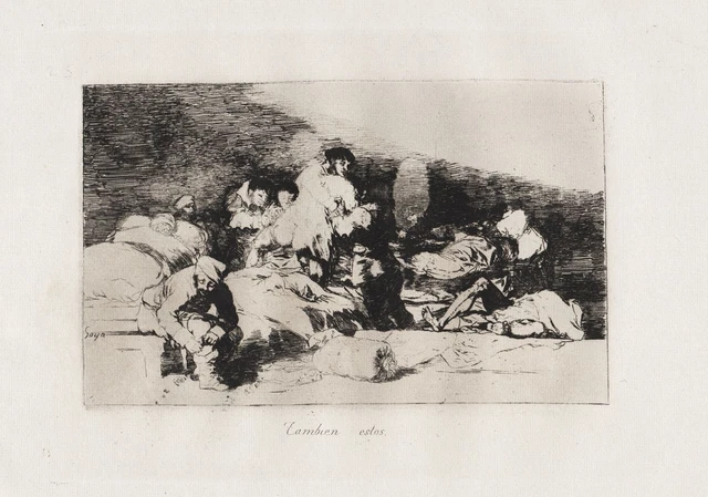 Gravure Originale De Goya - Assiette 55 Des Désastres De La Guerre, édition 1930