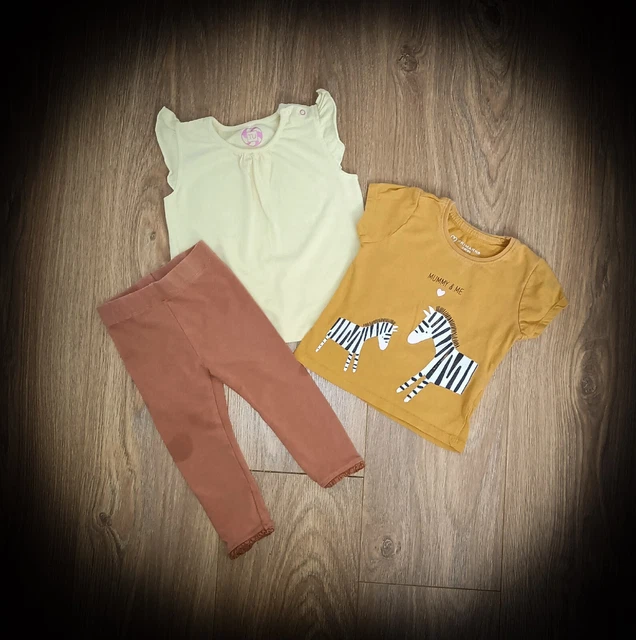 #4 Bundle Of Baby Girls Clothes Age 9-12 Months Romper, Leggings, Tops, Jumper 3