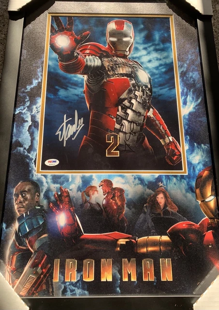 ￼Robert downey jr  Stan Lee Framed signed 11x14 Photo iron man PSA COA￼ Marvel