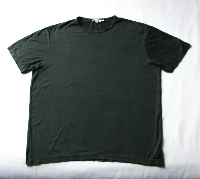 Men's Sunspel England Dark Green Regular Fit Short Sleeve Cotton T Shirt L