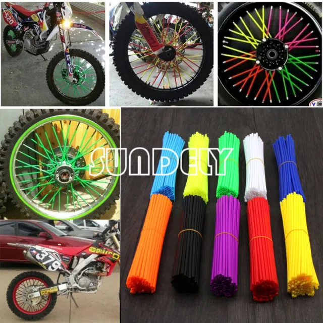 Wheel Spoke Wraps Kit Rims Skins Covers Guard Protector Motocross Pit Dirt Bike