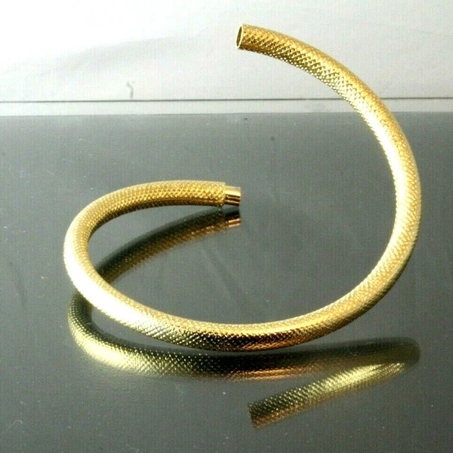 22K 23K 24K Thai Baht Dp Gold ~ Old Siam Style Bangle Bracelet Extra Large Xl 9"