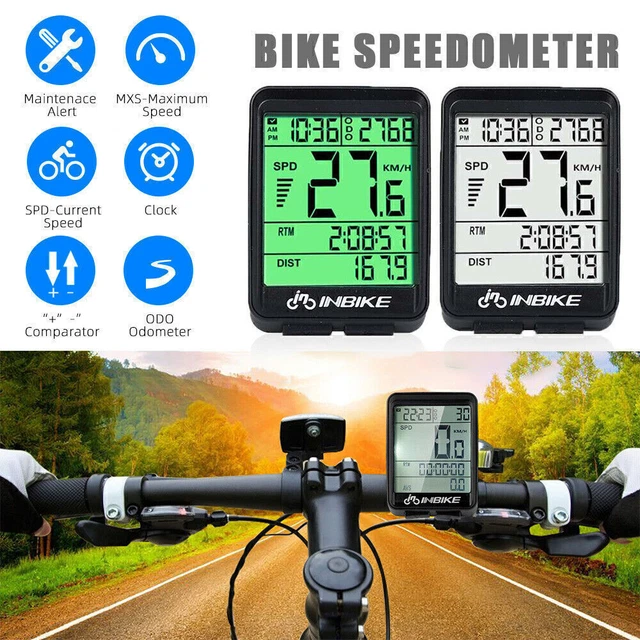 Ordinateur de vélo - Vitesse, Compteur, Chronomètre, Horloge
