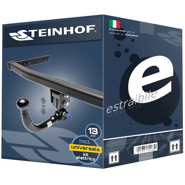 STEINHOF Gancio di traino fisso compatibile con Citroen C3 SH Picasso 12.2009-01.2017 + kit elettrico 13-poli specifico