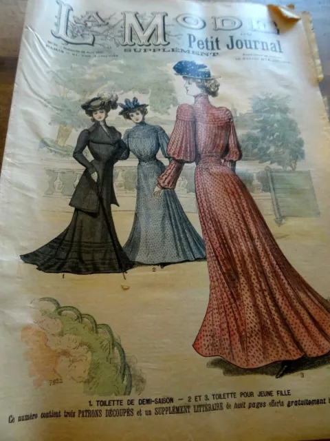 Ancienne Revue La Mode Du Petit Journal Avec Patron Vetement Layette N°33 1901