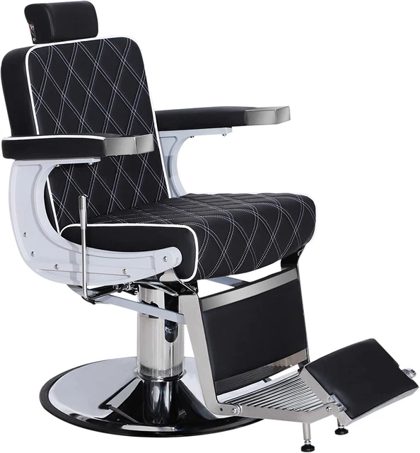 Heavy Duty Metal Vintage Barber Chair All Purpose Hydraulic Recline Salon Beauty
