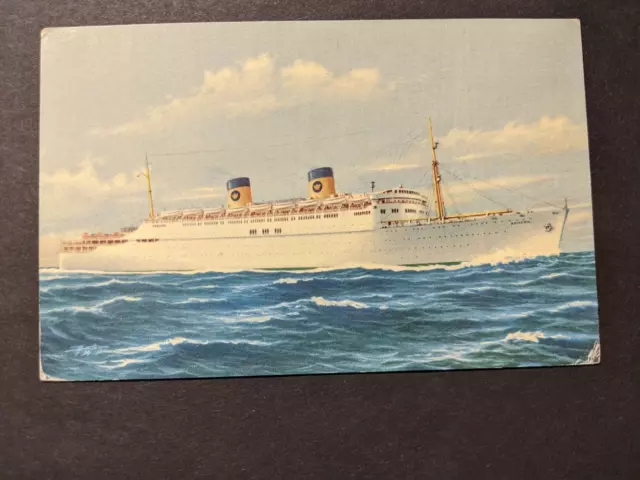 Italian Passenger Ship HOMERIC, HOME LINES Naval Cover unused post card
