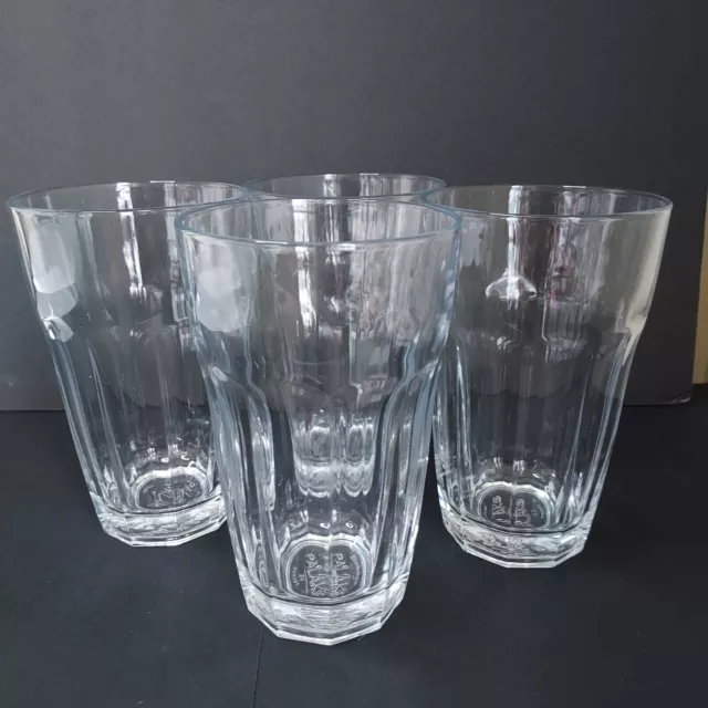 Pasabahce Palaks Baroque Clear Glass 10-Panel Tumbler Glasses, 16oz, 5.5" 4 Pc