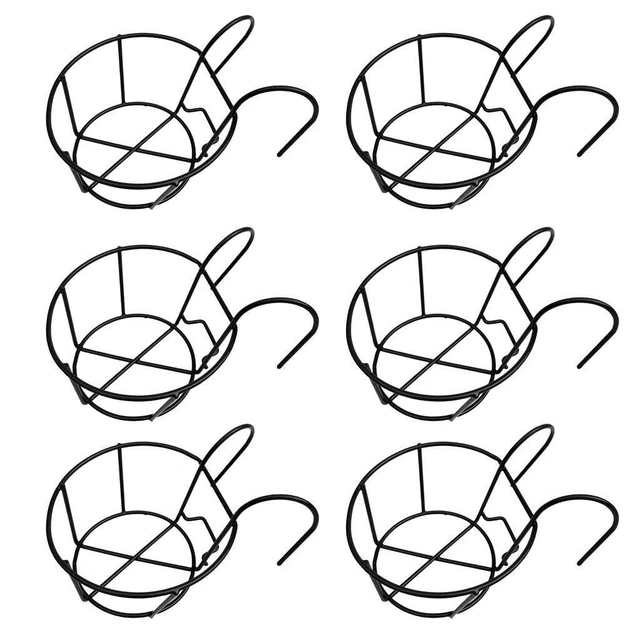6x Metall Eisen Pflanzer Für Geländer Zaun Balkon Garten Home Decor