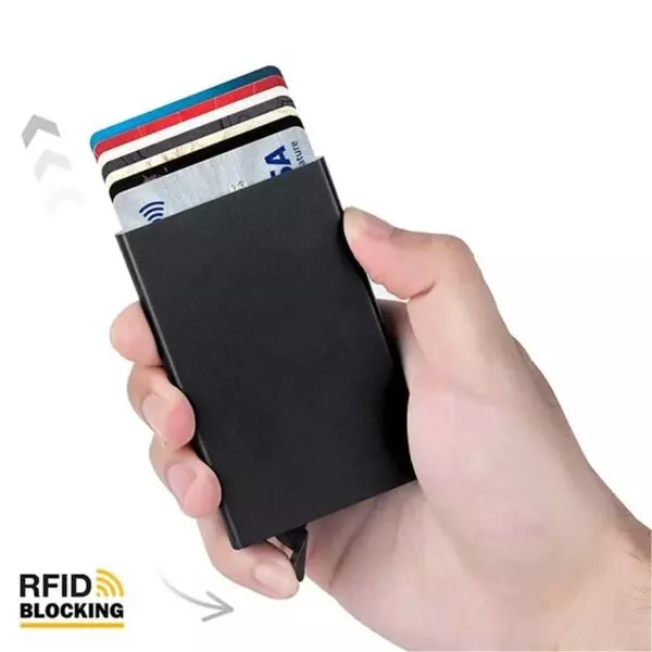 RFID Blocking Pop Up Credit Card Holder Wallet Signal Blocker Faraday Anti-Theft