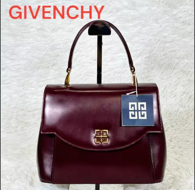 GIVENCHY Handbag Bordeaux Gold Hardware Leather From Japan