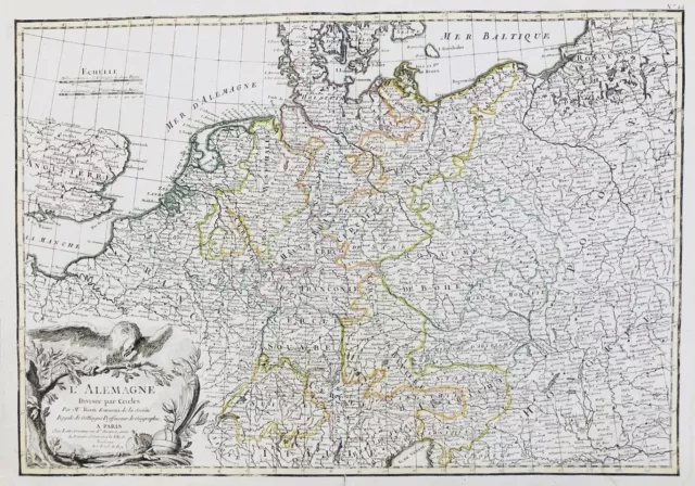 Germany German Rich Prussia Poland Polska Rizzi Zannoni Map Card 1770