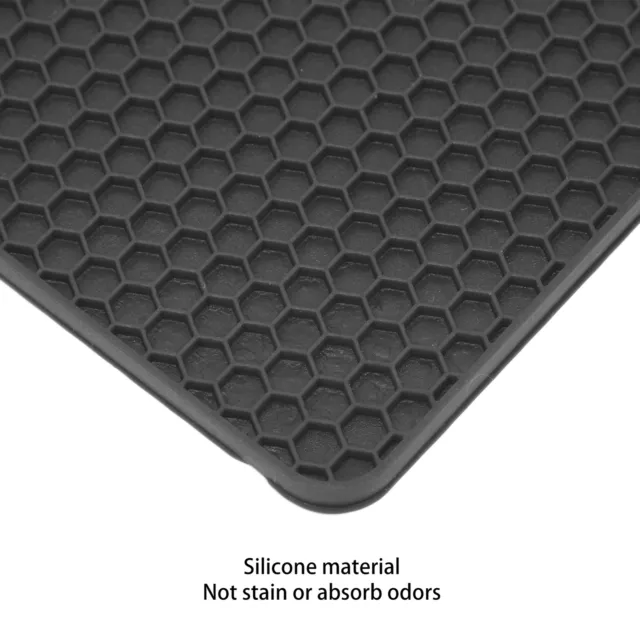 (Black)Heat Insulated Pad Square Shape Thickened Silicone Prevent Slip Heat IDS
