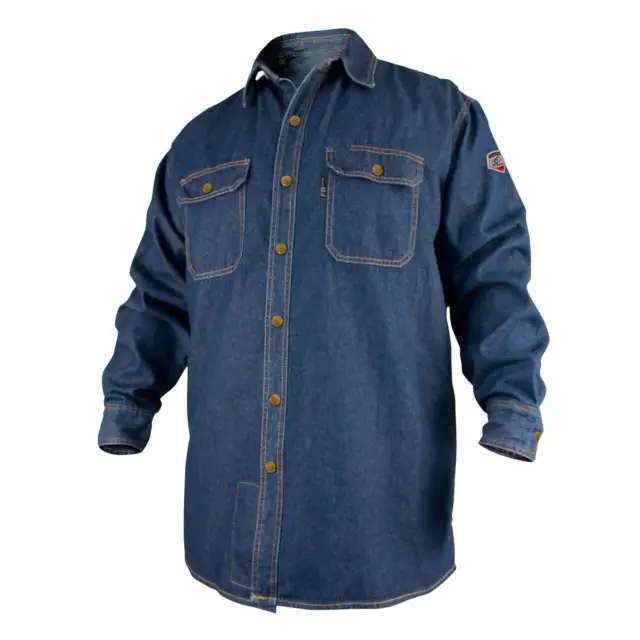 Black Stallion FS8-DNM FR Cotton Denim Long Sleeve Work Shirt 2X-Large