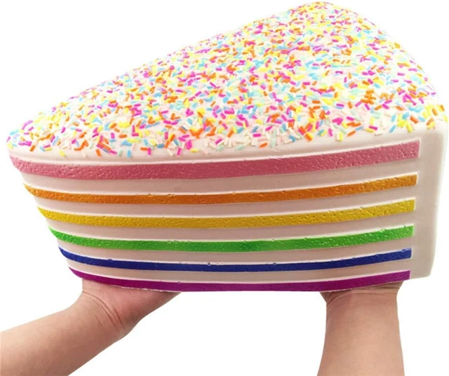 Giant Squishy Toys Jumbo Arco Iris Pastel Blando Crecimiento Lento con Espolvoreas Arco Iris