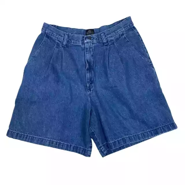 Vintage Lee Denim Mom Pleat Front Shorts Size 12 High Rise Jean Shorts