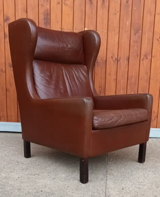 Designer Sessel Leder Relaxsessel Vintage Danish Modern Easy Chair 60er