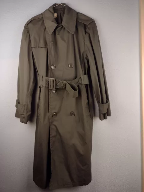 VINTAGE US ARMY Green Quarpel Trench Coat Raincoat Dated 1968 Vietnam ...