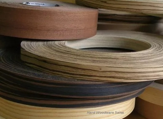 Iron-on Edging Pre-glued Real Wood Veneer Edge Banding Tape 22mm 30mm 50mm x 50m