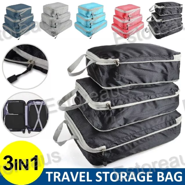 Packing Cubes Travel Organiser Bags Clothes Storage Organiser Travel Luggage Bag