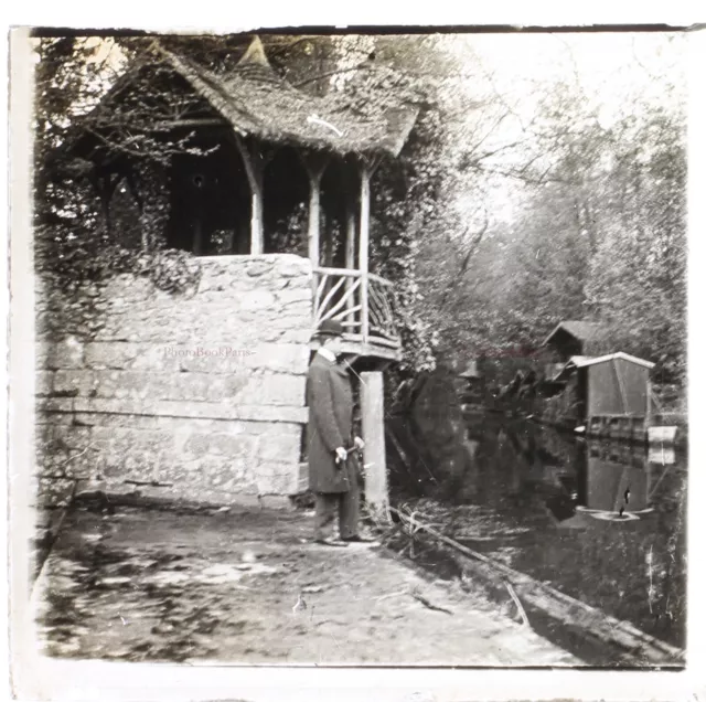 FRANCE Landscape c1930 Photo Blurred Stereo Glass Plate Vintage VR16L26n1