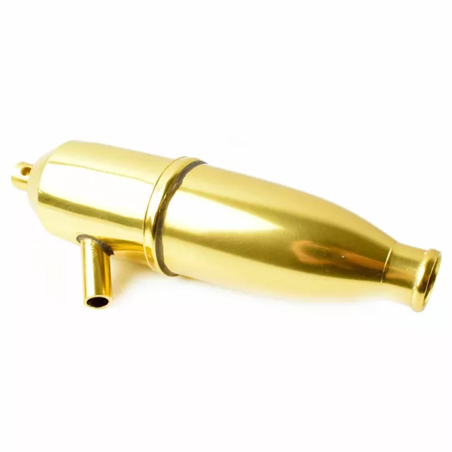 RC 102009（02026）Gold Aluminum Exhaust Pipe For HSP 1/10 Nitro Car VX18 Engine