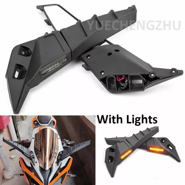 Adjustable Side Mirror Wind Wing Rearview W/ LED Light for Yamaha YZF R1 R3 R6