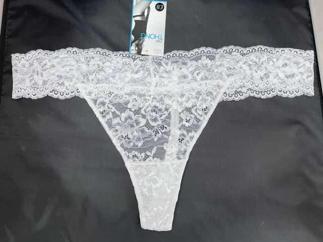 NEW M&S Lingerie Plus Size 24 EU52 White Lace Thong Knickers