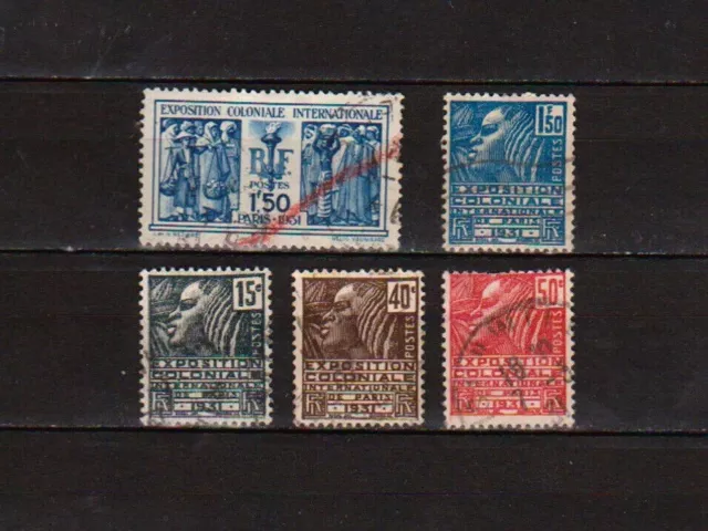 Série de timbres  FRANCE Oblitérés EXPOSITION COLONIALE DE PARIS 1931 N° 270/274