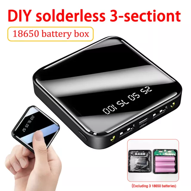 Portable DIY Power Bank Case Charger Box 3 Slot 18650 Battery Box Welding-Free