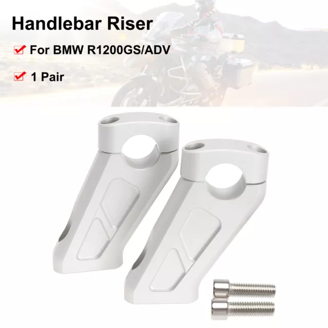 Silver Handlebar Riser For BMW R1200GS/ADV Handle Height Up Clamp Riser Aluminum
