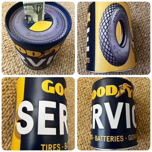 Retro-Stil Geldbox gutes Jahr Reifen Service Logo NIE BENUTZT