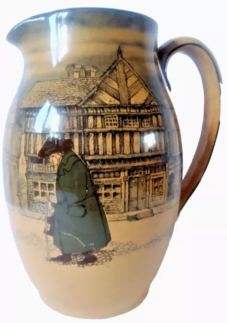 Lovely Antique Royal Doulton Night Watchman Stoneware Jug 1902