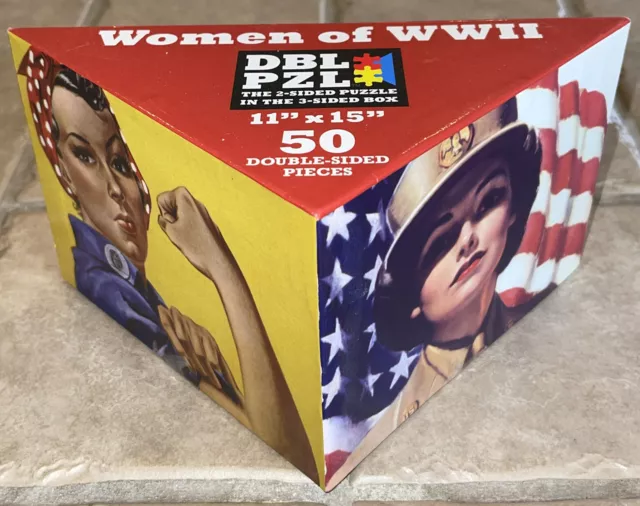 Women of WWII Double Sided Puzzle 50 Pc DBL PZL New 2009 11”x15” Fun 3-Sided Box