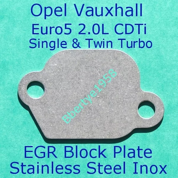 EGR Blank Plate Opel Vauxhall 2.0 CDTi Euro 5 Astra J, Insignia Zafira Tourer C