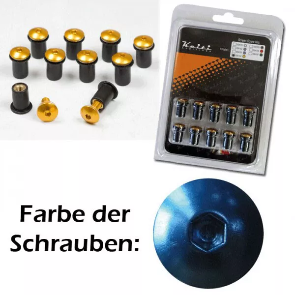 Windschutzscheiben Schrauben Set M5 elox blau Set à 10 Stück 043041