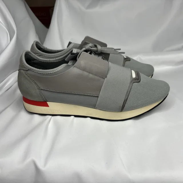 Authentic Balenciaga Race Runner Sneakers US Size:10 Eu 43 Gray White Red