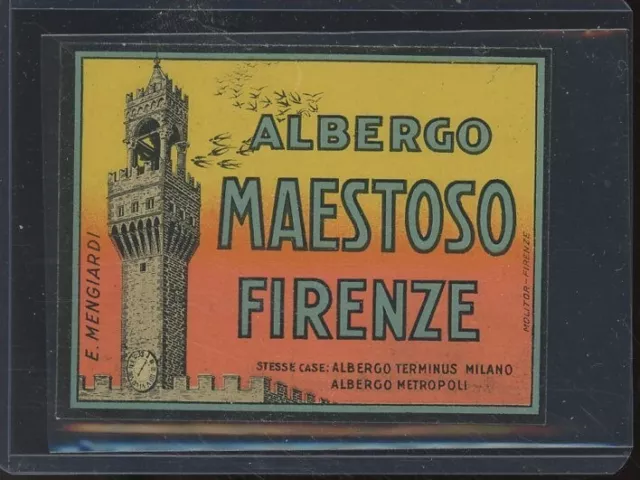 Albergo Maestoso Firenze luggage Tag/ Label