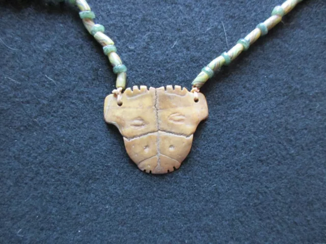 Rare Native American Hand Engraved Gorget On Trade Bead Necklace,  Pe-0523*07459