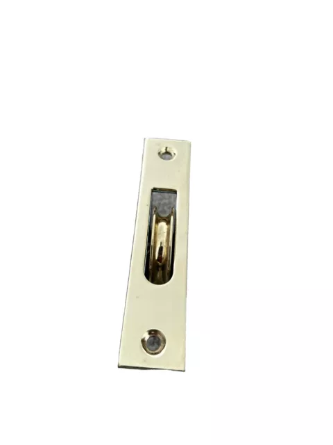 Polished Brass Single Axle Sash Window Roller Pulley With Square Edge